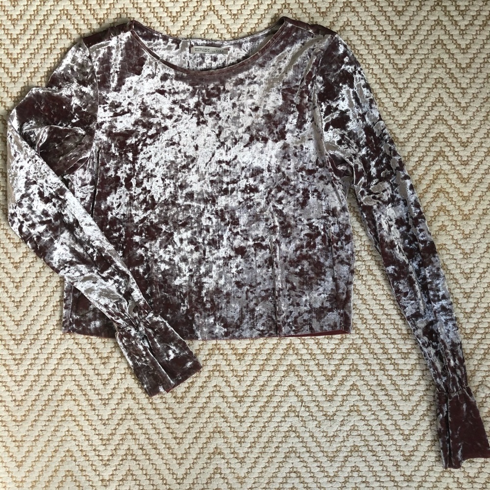 Zara W & B collection wrinkled crop top